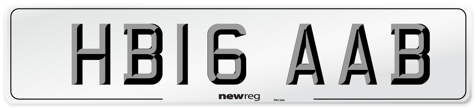 HB16 AAB Number Plate from New Reg